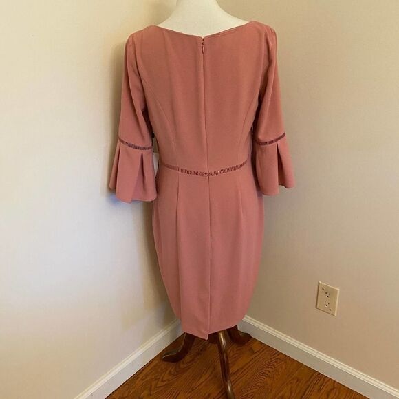 NEW Adrianna Papell Pink Crepe Sheath Dress 8 - Picture 2 of 5